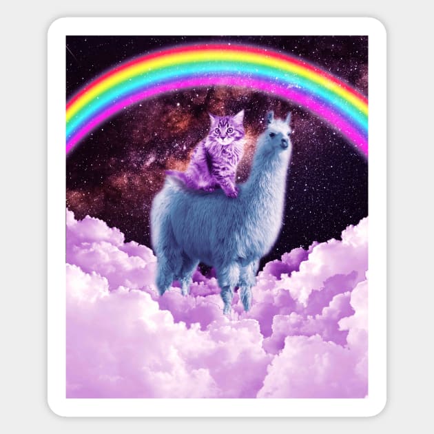 Rainbow Llama - Cat Llama Sticker by Random Galaxy